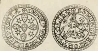 An illustration from Historia genealogica da casa real portugueza : desde a sua origem até o presente, com as familias illustres, que precedem dos reys, e dos serenissimos duques de Bragança ... (1735)