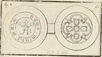 An illustration from Historia genealogica da casa real portugueza : desde a sua origem até o presente, com as familias illustres, que precedem dos reys, e dos serenissimos duques de Bragança ... (1735)