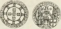 An illustration from Historia genealogica da casa real portugueza : desde a sua origem até o presente, com as familias illustres, que precedem dos reys, e dos serenissimos duques de Bragança ... (1735)