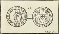 An illustration from Historia genealogica da casa real portugueza : desde a sua origem até o presente, com as familias illustres, que precedem dos reys, e dos serenissimos duques de Bragança ... (1735)