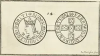 An illustration from Historia genealogica da casa real portugueza : desde a sua origem até o presente, com as familias illustres, que precedem dos reys, e dos serenissimos duques de Bragança ... (1735)