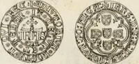 An illustration from Historia genealogica da casa real portugueza : desde a sua origem até o presente, com as familias illustres, que precedem dos reys, e dos serenissimos duques de Bragança ... (1735)