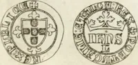 An illustration from Historia genealogica da casa real portugueza : desde a sua origem até o presente, com as familias illustres, que precedem dos reys, e dos serenissimos duques de Bragança ... (1735)