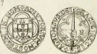 An illustration from Historia genealogica da casa real portugueza : desde a sua origem até o presente, com as familias illustres, que precedem dos reys, e dos serenissimos duques de Bragança ... (1735)