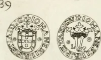 An illustration from Historia genealogica da casa real portugueza : desde a sua origem até o presente, com as familias illustres, que precedem dos reys, e dos serenissimos duques de Bragança ... (1735)