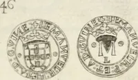 An illustration from Historia genealogica da casa real portugueza : desde a sua origem até o presente, com as familias illustres, que precedem dos reys, e dos serenissimos duques de Bragança ... (1735)