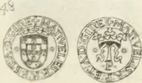 An illustration from Historia genealogica da casa real portugueza : desde a sua origem até o presente, com as familias illustres, que precedem dos reys, e dos serenissimos duques de Bragança ... (1735)