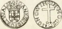 An illustration from Historia genealogica da casa real portugueza : desde a sua origem até o presente, com as familias illustres, que precedem dos reys, e dos serenissimos duques de Bragança ... (1735)