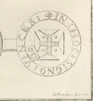 An illustration from Historia genealogica da casa real portugueza : desde a sua origem até o presente, com as familias illustres, que precedem dos reys, e dos serenissimos duques de Bragança ... (1735)