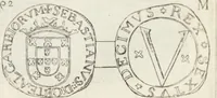 An illustration from Historia genealogica da casa real portugueza : desde a sua origem até o presente, com as familias illustres, que precedem dos reys, e dos serenissimos duques de Bragança ... (1735)