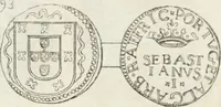 An illustration from Historia genealogica da casa real portugueza : desde a sua origem até o presente, com as familias illustres, que precedem dos reys, e dos serenissimos duques de Bragança ... (1735)