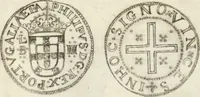 An illustration from Historia genealogica da casa real portugueza : desde a sua origem até o presente, com as familias illustres, que precedem dos reys, e dos serenissimos duques de Bragança ... (1735)