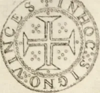 An illustration from Historia genealogica da casa real portugueza : desde a sua origem até o presente, com as familias illustres, que precedem dos reys, e dos serenissimos duques de Bragança ... (1735)