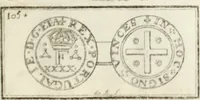 An illustration from Historia genealogica da casa real portugueza : desde a sua origem até o presente, com as familias illustres, que precedem dos reys, e dos serenissimos duques de Bragança ... (1735)