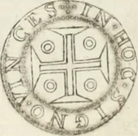 An illustration from Historia genealogica da casa real portugueza : desde a sua origem até o presente, com as familias illustres, que precedem dos reys, e dos serenissimos duques de Bragança ... (1735)