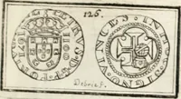 An illustration from Historia genealogica da casa real portugueza : desde a sua origem até o presente, com as familias illustres, que precedem dos reys, e dos serenissimos duques de Bragança ... (1735)
