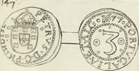 An illustration from Historia genealogica da casa real portugueza : desde a sua origem até o presente, com as familias illustres, que precedem dos reys, e dos serenissimos duques de Bragança ... (1735)