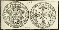 An illustration from Historia genealogica da casa real portugueza : desde a sua origem até o presente, com as familias illustres, que precedem dos reys, e dos serenissimos duques de Bragança ... (1735)