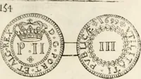 An illustration from Historia genealogica da casa real portugueza : desde a sua origem até o presente, com as familias illustres, que precedem dos reys, e dos serenissimos duques de Bragança ... (1735)