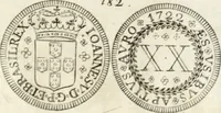 An illustration from Historia genealogica da casa real portugueza : desde a sua origem até o presente, com as familias illustres, que precedem dos reys, e dos serenissimos duques de Bragança ... (1735)