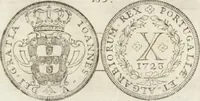 An illustration from Historia genealogica da casa real portugueza : desde a sua origem até o presente, com as familias illustres, que precedem dos reys, e dos serenissimos duques de Bragança ... (1735)