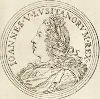 An illustration from Historia genealogica da casa real portugueza : desde a sua origem até o presente, com as familias illustres, que precedem dos reys, e dos serenissimos duques de Bragança ... (1735)