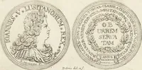 An illustration from Historia genealogica da casa real portugueza : desde a sua origem até o presente, com as familias illustres, que precedem dos reys, e dos serenissimos duques de Bragança ... (1735)