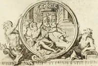 An illustration from Historia genealogica da casa real portugueza : desde a sua origem até o presente, com as familias illustres, que precedem dos reys, e dos serenissimos duques de Bragança ... (1735)