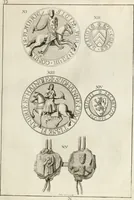An illustration from Historia genealogica da casa real portugueza : desde a sua origem até o presente, com as familias illustres, que precedem dos reys, e dos serenissimos duques de Bragança ... (1735)