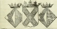 An illustration from Historia genealogica da casa real portugueza : desde a sua origem até o presente, com as familias illustres, que precedem dos reys, e dos serenissimos duques de Bragança ... (1735)