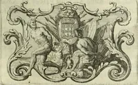 An illustration from Historia genealogica da casa real portugueza : desde a sua origem até o presente, com as familias illustres, que precedem dos reys, e dos serenissimos duques de Bragança ... (1735)