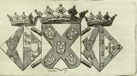 An illustration from Historia genealogica da casa real portugueza : desde a sua origem até o presente, com as familias illustres, que precedem dos reys, e dos serenissimos duques de Bragança ... (1735)