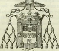An illustration from Historia genealogica da casa real portugueza : desde a sua origem até o presente, com as familias illustres, que precedem dos reys, e dos serenissimos duques de Bragança ... (1735)