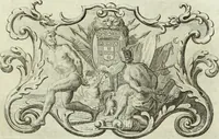 An illustration from Historia genealogica da casa real portugueza : desde a sua origem até o presente, com as familias illustres, que precedem dos reys, e dos serenissimos duques de Bragança ... (1735)