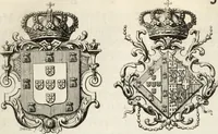 An illustration from Historia genealogica da casa real portugueza : desde a sua origem até o presente, com as familias illustres, que precedem dos reys, e dos serenissimos duques de Bragança ... (1735)