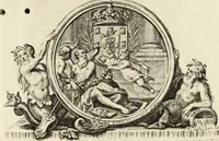 An illustration from Historia genealogica da casa real portugueza : desde a sua origem até o presente, com as familias illustres, que precedem dos reys, e dos serenissimos duques de Bragança ... (1735)