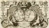 An illustration from Historia genealogica da casa real portugueza : desde a sua origem até o presente, com as familias illustres, que precedem dos reys, e dos serenissimos duques de Bragança (1735)
