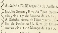 An illustration from Historia genealogica da casa real portugueza : desde a sua origem até o presente, com as familias illustres, que precedem dos reys, e dos serenissimos duques de Bragança (1735)