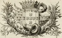 An illustration from Historia genealogica da casa real portugueza : desde a sua origem até o presente, com as familias illustres, que precedem dos reys, e dos serenissimos duques de Bragança (1735)