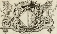 An illustration from Historia genealogica da casa real portugueza : desde a sua origem até o presente, com as familias illustres, que precedem dos reys, e dos serenissimos duques de Bragança (1735)