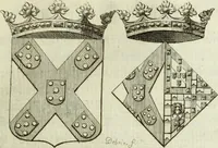 An illustration from Historia genealogica da casa real portugueza : desde a sua origem até o presente, com as familias illustres, que precedem dos reys, e dos serenissimos duques de Bragança (1735)