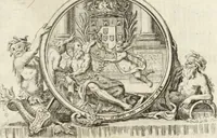 An illustration from Historia genealogica da casa real portugueza : desde a sua origem até o presente, com as familias illustres, que precedem dos reys, e dos serenissimos duques de Bragança (1735)