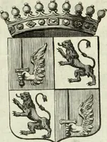An illustration from Historia genealogica da casa real portugueza : desde a sua origem até o presente, com as familias illustres, que precedem dos reys, e dos serenissimos duques de Bragança (1735)