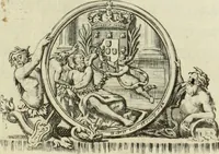 An illustration from Historia genealogica da casa real portugueza : desde a sua origem até o presente, com as familias illustres, que precedem dos reys, e dos serenissimos duques de Bragança (1735)
