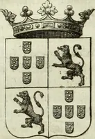 An illustration from Historia genealogica da casa real portugueza : desde a sua origem até o presente, com as familias illustres, que precedem dos reys, e dos serenissimos duques de Bragança (1735)