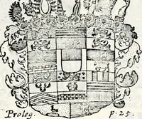 Picture 8 of 107 from Historia insignium illustrium sev Operis heraldici pars specialis : continens delineationem insignium plerorumque regum, ducum principum, comitum & baronum in cultiori Europa, cum explicatione singularum tesserarum, & multis ad familiarum decora titulos atque jura spectantibus, nec non tabulis aeneis scuta galeasq : in opere explicata obtutui exponentibus & indicibus necessariis (1680), leaf 28