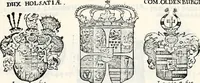 Picture 20 of 107 from Historia insignium illustrium sev Operis heraldici pars specialis : continens delineationem insignium plerorumque regum, ducum principum, comitum & baronum in cultiori Europa, cum explicatione singularum tesserarum, & multis ad familiarum decora titulos atque jura spectantibus, nec non tabulis aeneis scuta galeasq : in opere explicata obtutui exponentibus & indicibus necessariis (1680), leaf 38