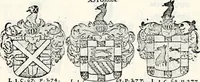 An illustration from Historia insignium illustrium sev Operis heraldici pars specialis : continens delineationem insignium plerorumque regum, ducum principum, comitum & baronum in cultiori Europa, cum explicatione singularum tesserarum, & multis ad familiarum decora titulos atque jura spectantibus, nec non tabulis aeneis scuta galeasq : in opere explicata obtutui exponentibus & indicibus necessariis (1680)