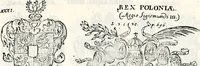 An illustration from Historia insignium illustrium sev Operis heraldici pars specialis : continens delineationem insignium plerorumque regum, ducum principum, comitum & baronum in cultiori Europa, cum explicatione singularum tesserarum, & multis ad familiarum decora titulos atque jura spectantibus, nec non tabulis aeneis scuta galeasq : in opere explicata obtutui exponentibus & indicibus necessariis (1680)