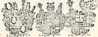 Picture 101 of 107 from Historia insignium illustrium sev Operis heraldici pars specialis : continens delineationem insignium plerorumque regum, ducum principum, comitum & baronum in cultiori Europa, cum explicatione singularum tesserarum, & multis ad familiarum decora titulos atque jura spectantibus, nec non tabulis aeneis scuta galeasq : in opere explicata obtutui exponentibus & indicibus necessariis (1680), leaf 92